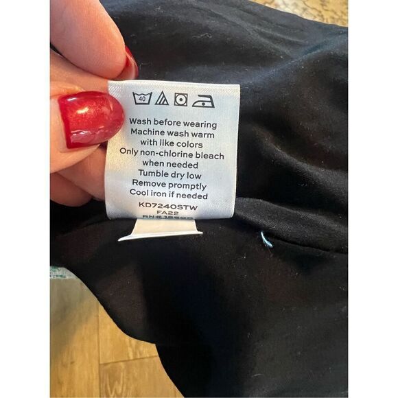 Draper James RSVP Women’s Small Fit and Flare Maxi Dress Black Seamless V Neck - Picture 14 of 14